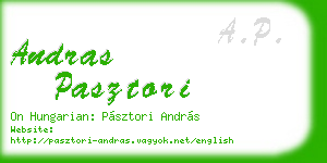 andras pasztori business card